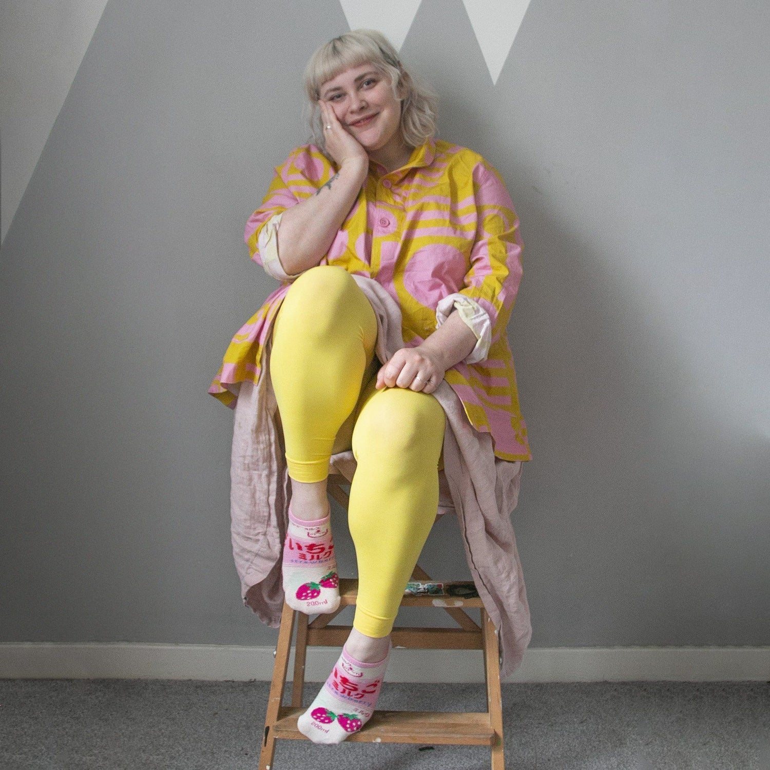 Tights - 80 Denier Footless Tights - Lemon Sherbet